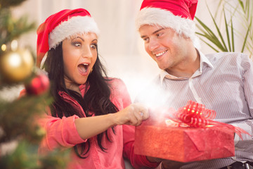 Happy Christmas couple