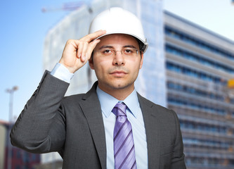 Architect in a construction site