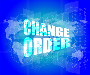 Fototapeta premium Pixeled words change order on digital touch screen