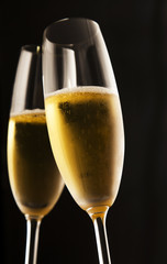 Two flutes of champagne