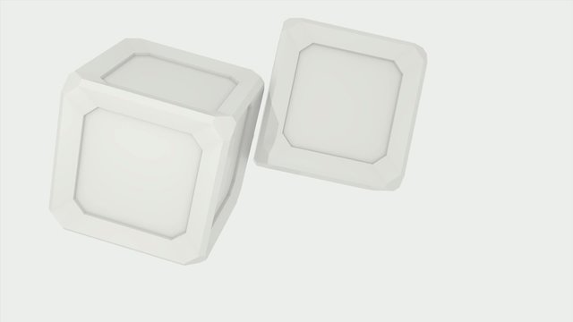 3D animation ANIMATED WHITE CUBE