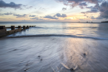 Seascape sunrise in Swanage bay