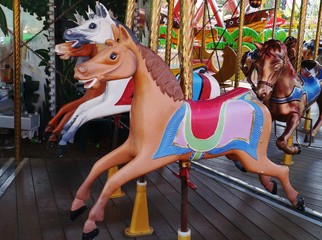 A horse at a merry-go-round in Melbourne in Australia