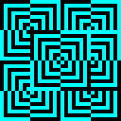 abstract illusion of black and cyan corners