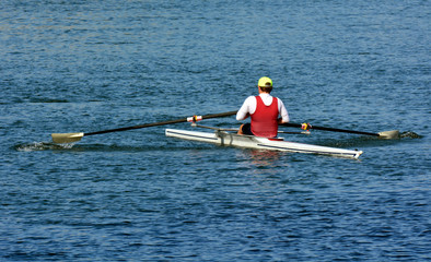 Man rowing a rowboat