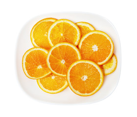 orange on a white plate
