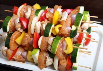 Grill skewer preparation