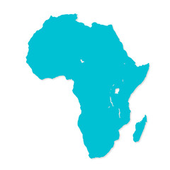 Turquoise image of modern Africa map