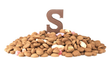 Chocolate letter and ginger nuts, Dutch sweets at 5 december