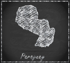Karte von Paraguay - obrazy, fototapety, plakaty