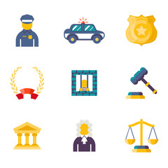 Flat law icons