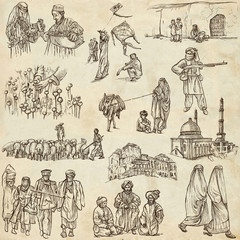 Afghanistan: Travel around the World. An hand drawn illustration - 72693436