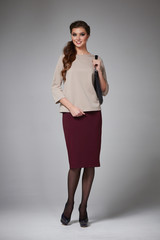 Business woman evening makeup clothes for meetings and walks