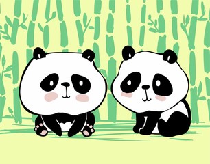 illustration with panda