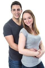 Fototapeta premium Couple on studio white background