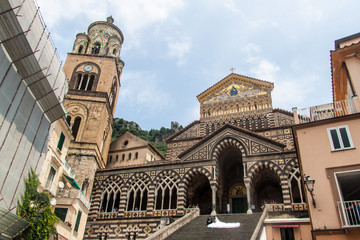 Fototapeta na wymiar Church in a small town Amalfi, Italy
