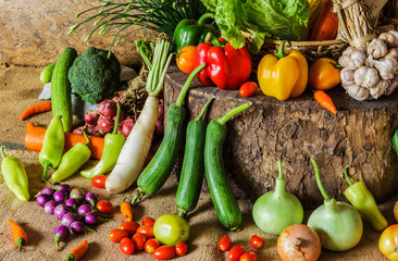 still life  Vegetables, Herbs and Fruit.