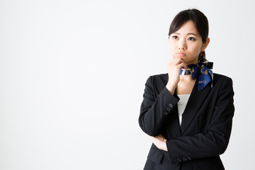 asian businesswoman on white background