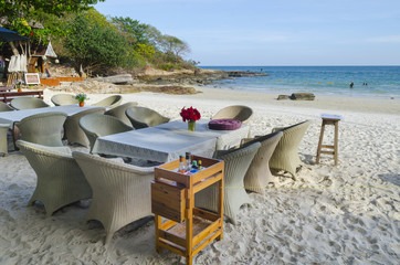 Table on the beach