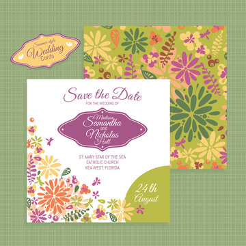 Floral wedding card