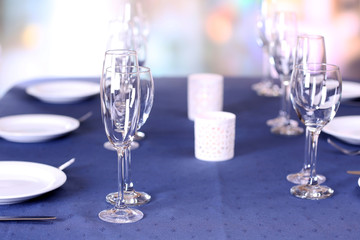 Table setting in restaurant