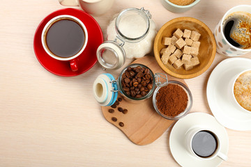 Fresh coffee with several ingredients