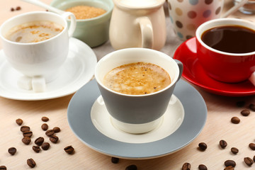 Fresh coffee with several ingredients