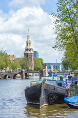Obraz premium Montelbaanstoren tower in Amsterdam, Netherlands.