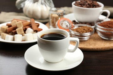 Fresh coffee with several ingredients