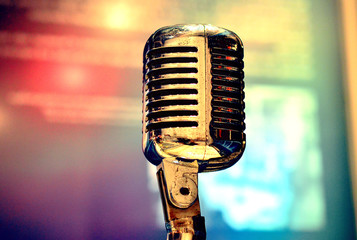 Retro Microphone On Stage