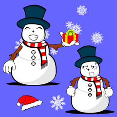 snow man cartoon xmas set01