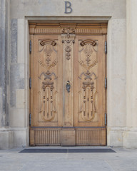 Obraz premium vintage wooden door, Dresden, Saxony Germany