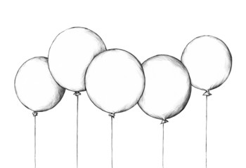 Illustration von fünf Luftballons