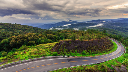 Road on tropical mountain after raining, Inthanon, Chiang Ma - 72701404