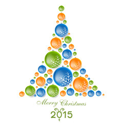 Creative concept fir tree from Christmas balls