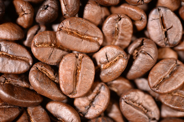 close up shot of roasted coffee beans
