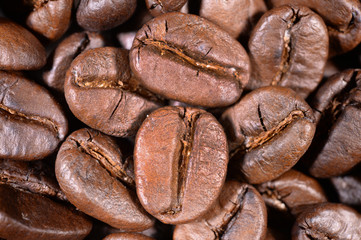 close up shot of roasted coffee beans