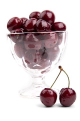 ripe juicy cherry on white background