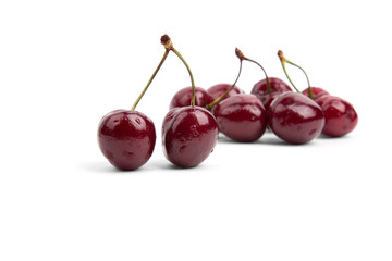 ripe juicy cherry on white background