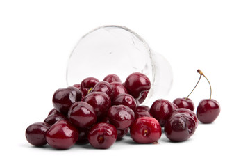ripe juicy cherry on white background
