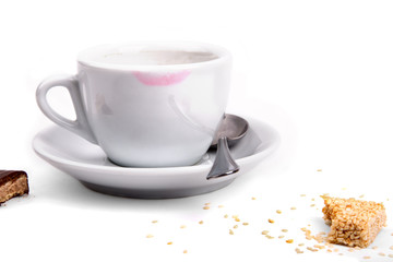 trace of lipstick on a white cup