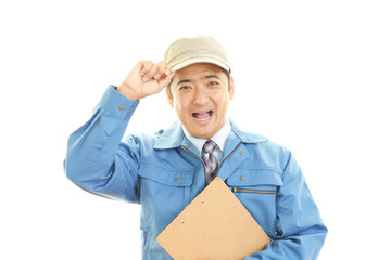 笑顔の作業員