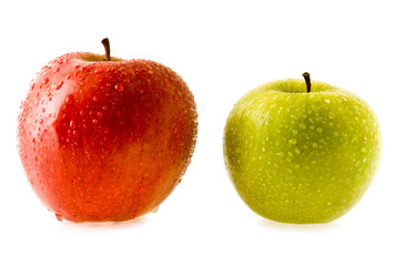 red and green apples