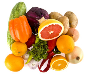 green-stuffs and fruit