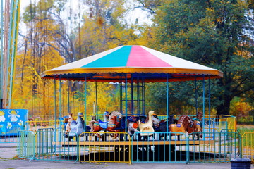 old children's carousel in the park