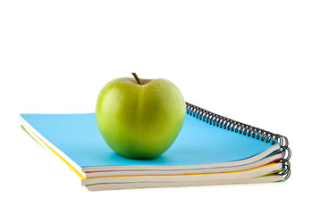 notebooks and apple
