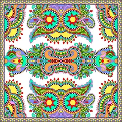 Plexiglas foto achterwand Traditional ornamental floral paisley bandanna. Square ornament © Kara-Kotsya