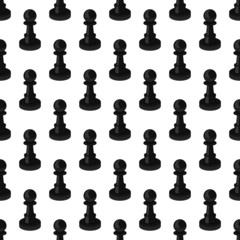 Seamless background with black chess pawns