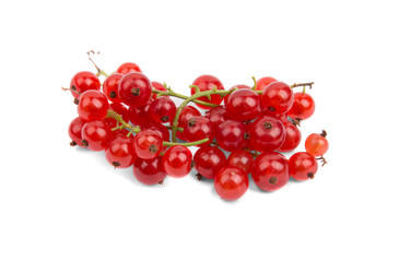 Bunch of red currants on a white background