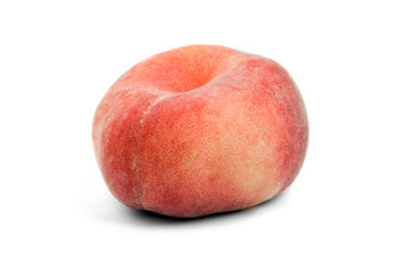 ripe peach on white background